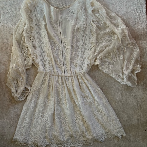 Zimmermann Dresses & Skirts - Zimmermann Lace Summer Dress Silk Ivory Sz1